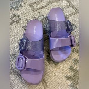 Mini Melissa Lavender Glitter Sandals